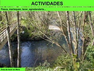 ACTIVIDADES
Pesca, marisqueo, lecer, agrodandaría...
Área de lecer en Mera
 
