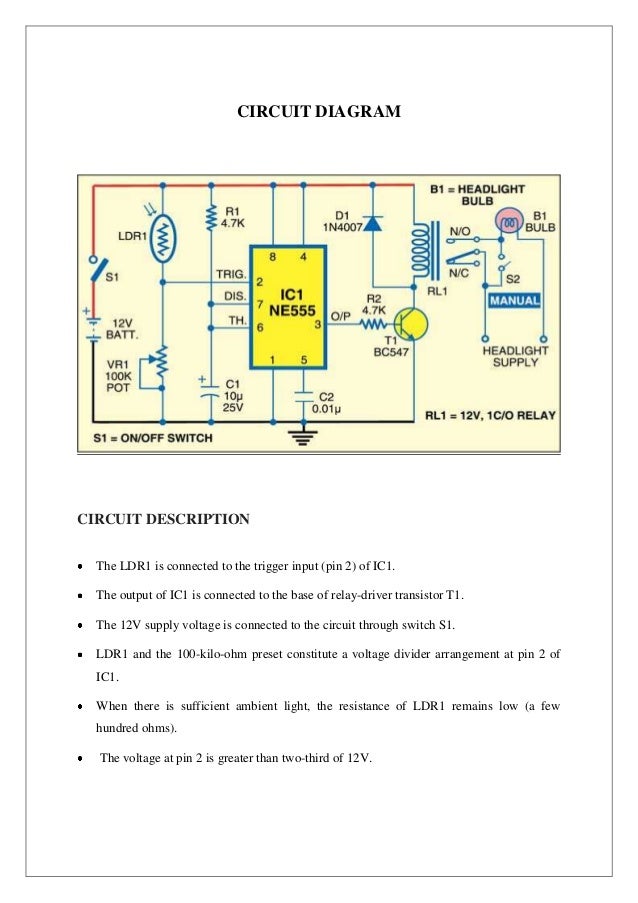 AUTOMATIC HEAD LIGHT DIMMERS contactor parts diagram 