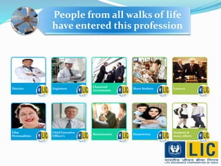 People from all walks of life 
have entered this profession 
Doctors Engineers 
Chartered 
Accountants 
Share brokers Lawyers 
Film 
Personalities 
Chief Executive 
Officer’s 
Businessmen Housewives 
Students & 
many others 
 