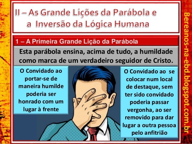 1 â€“ A Primeira Grande LiÃ§Ã£o da ParÃ¡bola
Esta parÃ¡bola ensina, acima de tudo, a humildade
como marca de um verdadeiro segui...