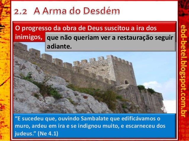 Quando nos ocupamos fazendo a obra de Deus, nossos
inimigos têm seus planos anulados pelo Senhor.
Devemos confiar em Deus ...