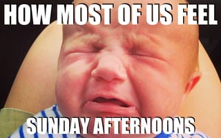 HOW MOST OF US FEEL
SUNDAY AFTERNOONS
 