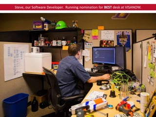 Steve, our Software Developer. Running nomination for BEST desk at VISANOW.
 