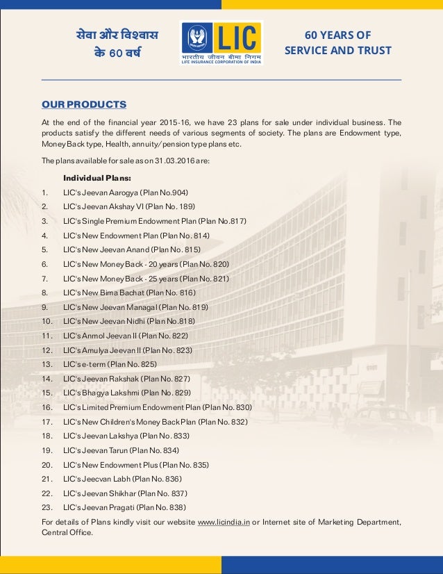 Lic Of India Corporate Profile 2015 2016