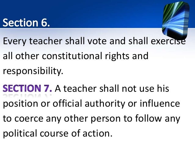 Code Of Ethics For Professional Teacher