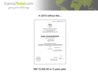 In 2010 without this… RM 10,000.00 or 2 years jails! 