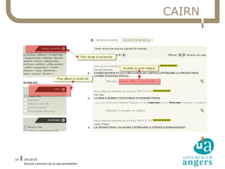 14/10/15
Service commun de la documentation
16
CAIRN
 