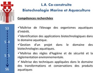 Compétences recherchées
Maîtrise de l’élevage des organismes aquatiques
d'intérêt.
Identification des applications biote...