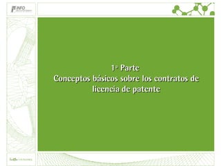 1ª Parte  Conceptos básicos sobre los contratos de licencia de patente 