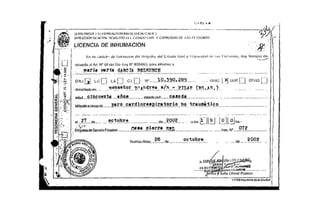 Licencia inhumacion