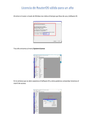 Licencia de software RouterOS de mikrotik para un año | PDF