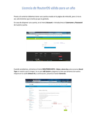 Licencia de software RouterOS de mikrotik para un año | PDF