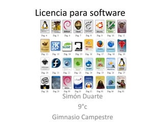 Licencia para software Simón Duarte 9°c Gimnasio Campestre 