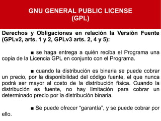 LICENCIAMIENTO DE SOFTWARE LIBRE Y DE CODIGO ABIERTO (FREE/OPEN SOURCE ...