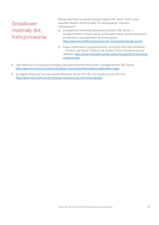 Microsoft SQL Serwer 2014 przewodnik licencjonowanie