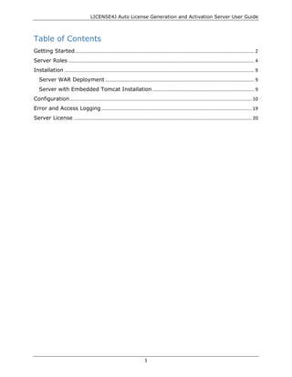 License4J Auto License Generation and Activation Server User Guide | PDF
