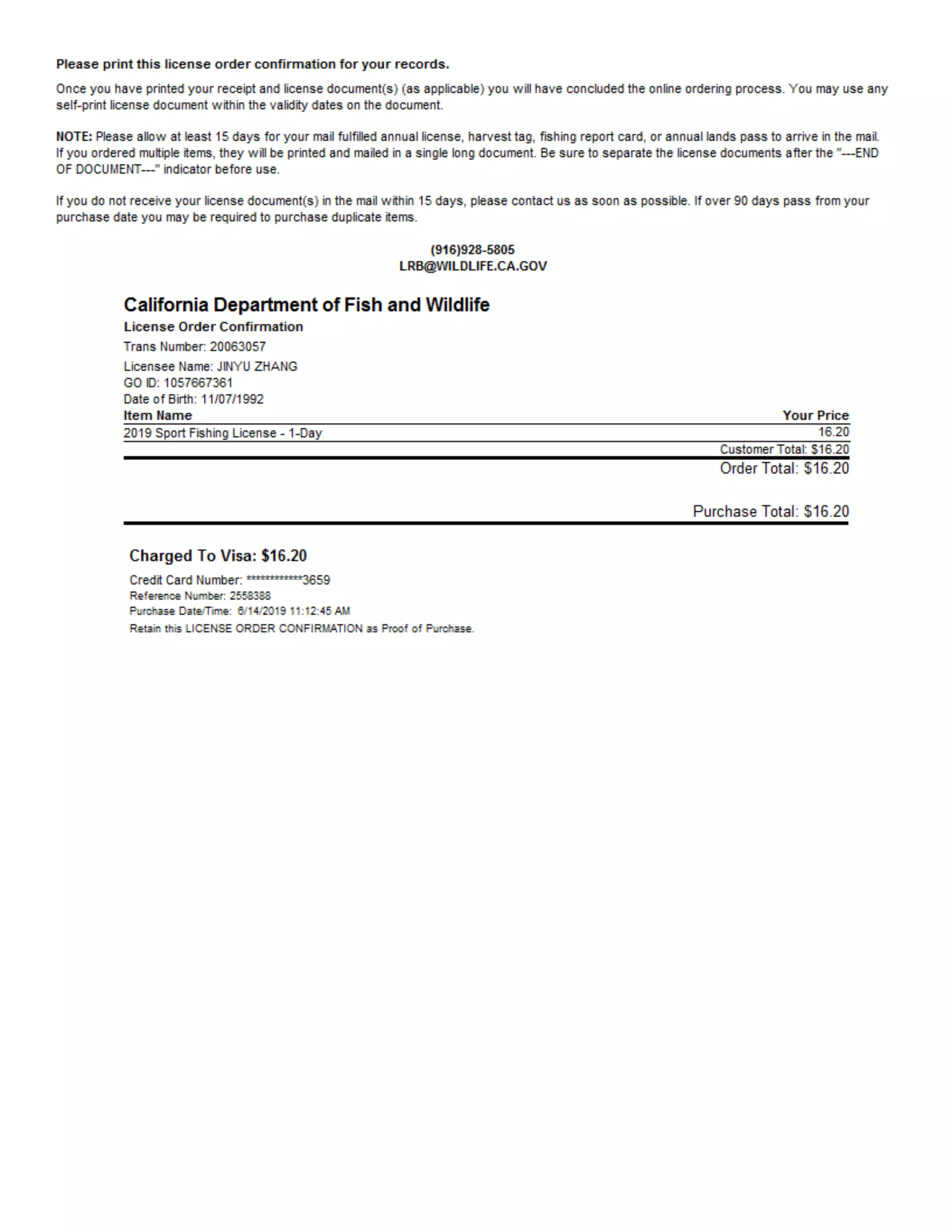 fishing Licenses | PDF