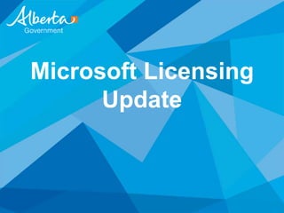 Microsoft Licensing
      Update
 