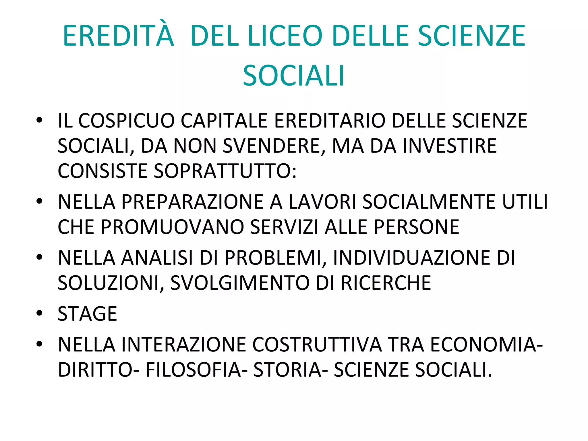 Liceo Economico Sociale Pp2 | PPT