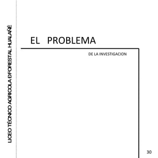 LICEO TÉCNICO AGRICOLA – FORESTAL HUALAÑÉ EL  PROBLEMA  DE LA INVESTIGACION  30 