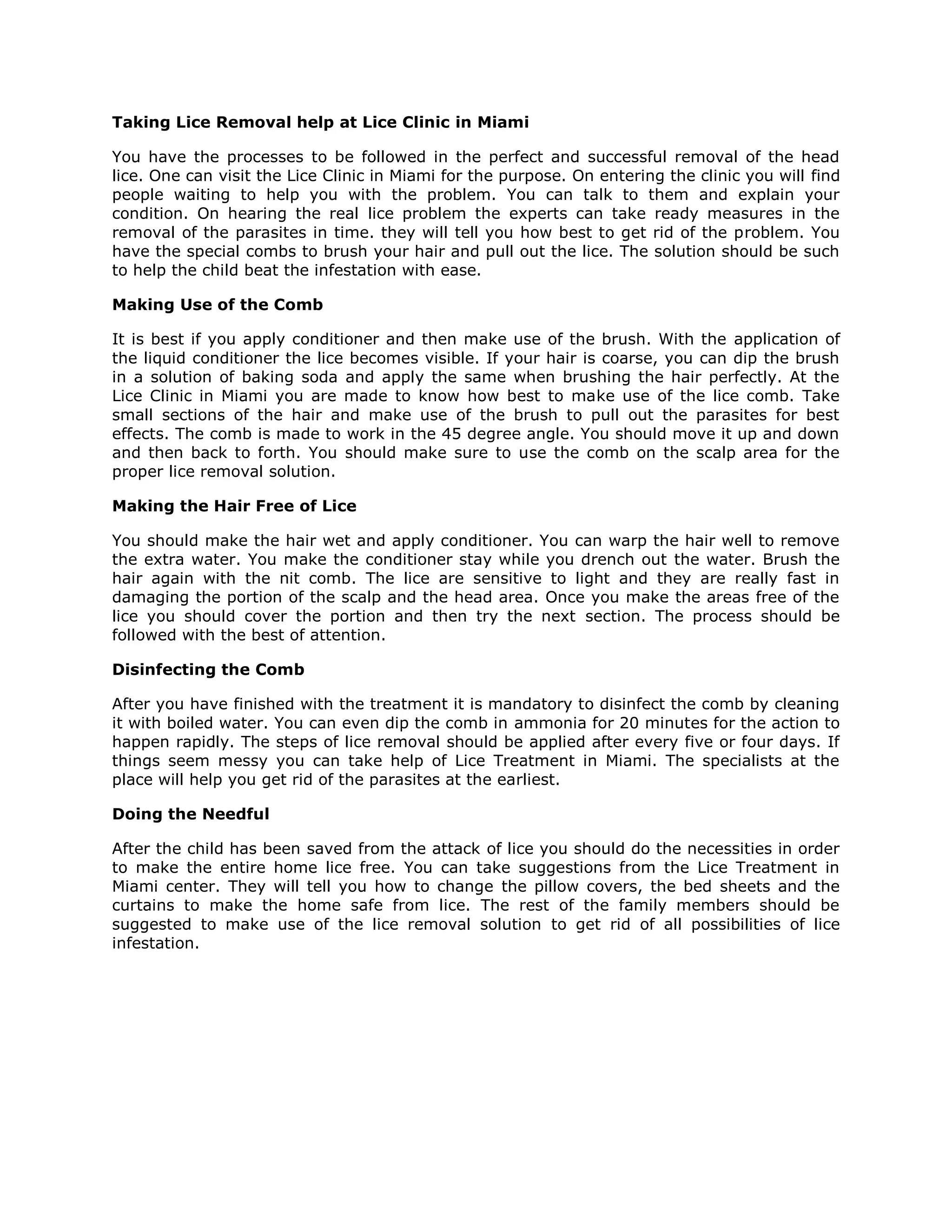 Lice Treatment Center Miami PDF