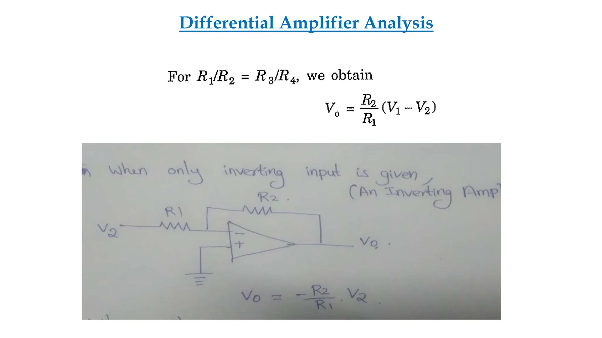 Differential Amplifier Analysis
 