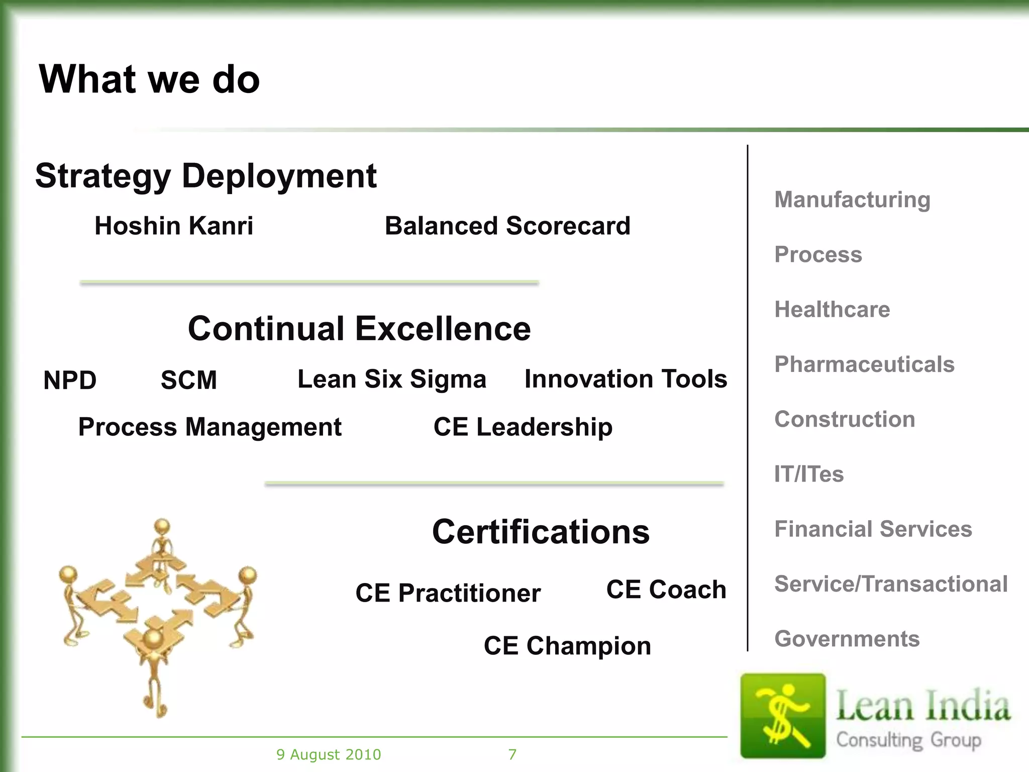 Started by direct acolytes of Sensei Masaaki Imai- Kaizen Guru