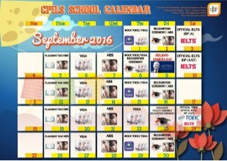 Lịch hoạt động tháng 9 tại trường Anh ngữ CPILS
