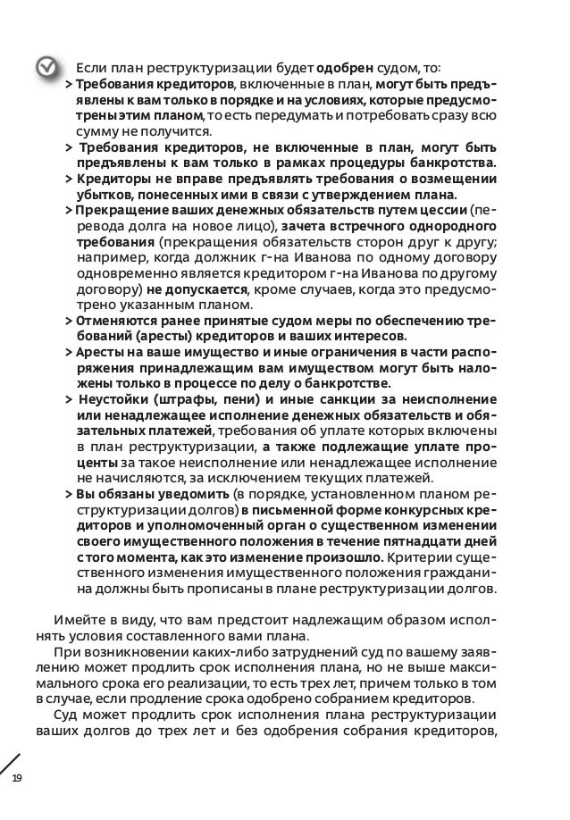 план реструктуризации долгов физического лица образец