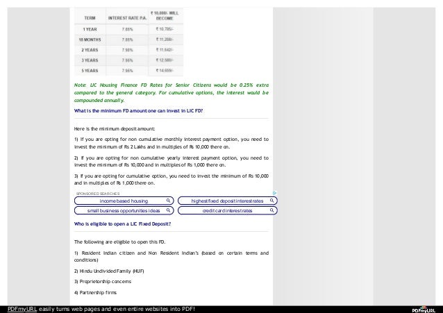 Lic Fixed Deposit