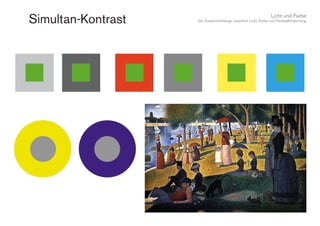 Licht und Farbe
Die Zusammenhänge zwischen Licht, Farbe und FarbwahrnehmungSimultan-Kontrast
 