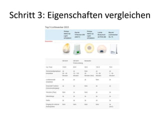 Schritt 3: Eigenschaften vergleichen
 