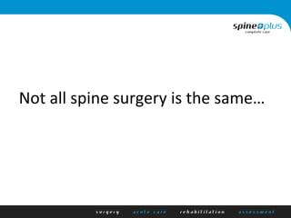 Not	
  all	
  spine	
  surgery	
  is	
  the	
  same…	
  
 