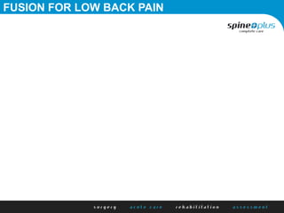FUSION FOR LOW BACK PAIN
 
