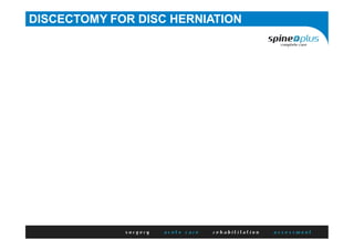 DISCECTOMY FOR DISC HERNIATION
 
