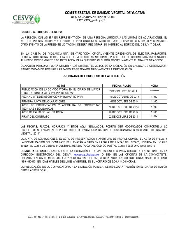 Licitacion insecticida 3 de octubre