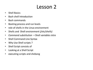Licão 02 shell basics bash intro | PPT