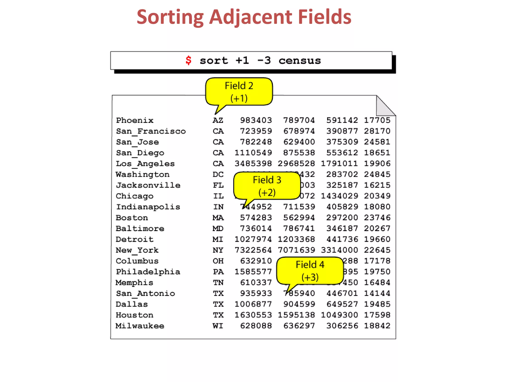 Sorting Adjacent Fields
 