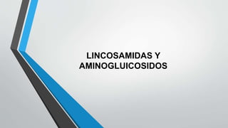 LINCOSAMIDAS Y
AMINOGLUICOSIDOS
 