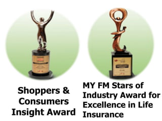 Shoppers & Consumers Insight Award MY FM Stars of Industry Award for Excellence in Life Insurance 