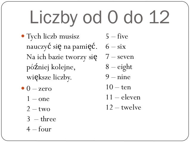 Liczby angielski