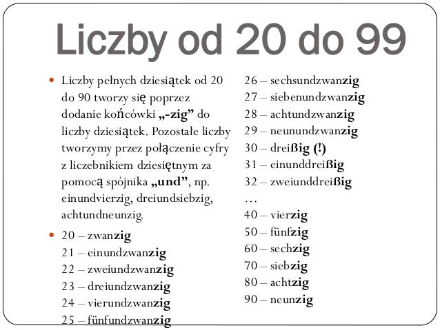 Liczby Niemiecki Liczby Niemiecki