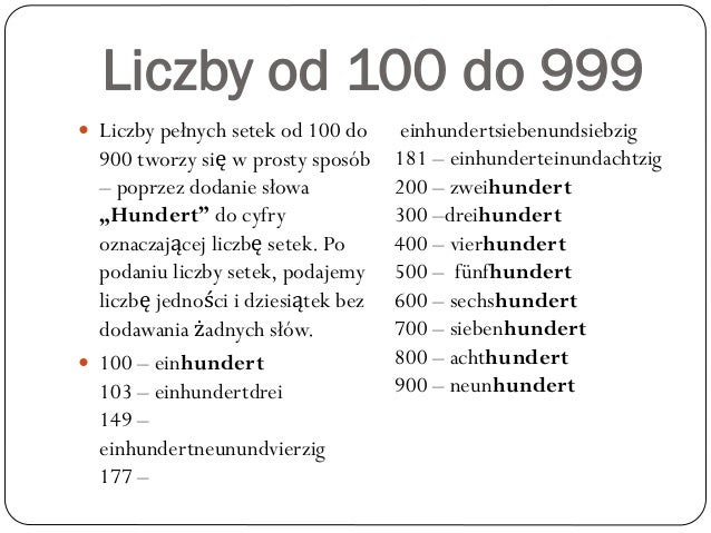 Liczby niemiecki