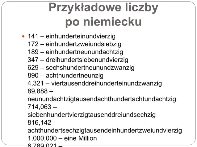 Liczby po niemiecku | PPTX