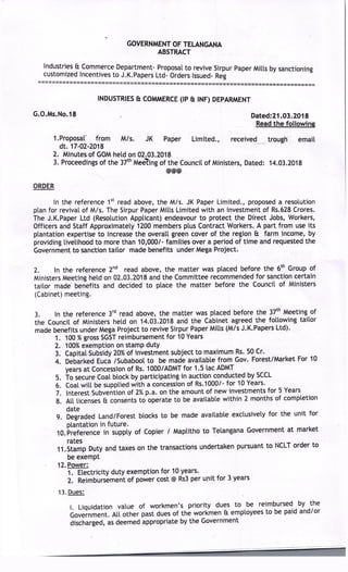 Government of Telangna, ABSTRACT