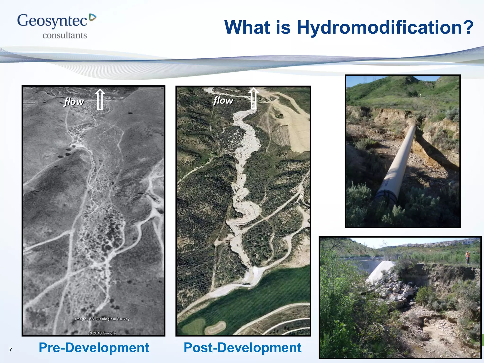 What is Hydromodification?
Pre-Development Post-Development
flow flow
7
 