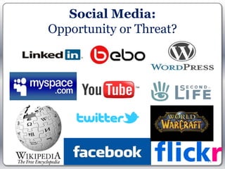 Social Media:
Opportunity or Threat?




                         23
 