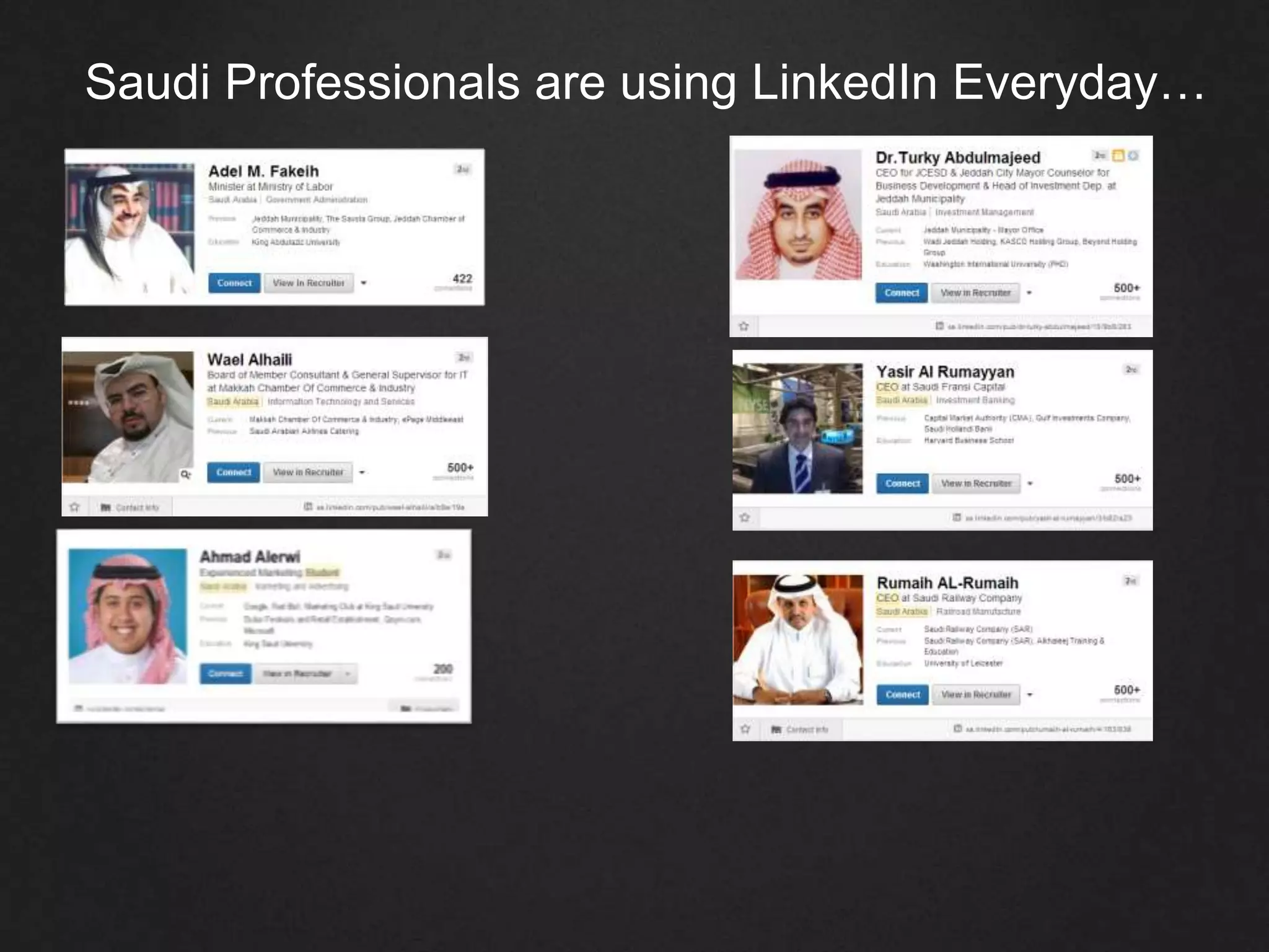 Saudi Professionals are using LinkedIn Everyday…
 