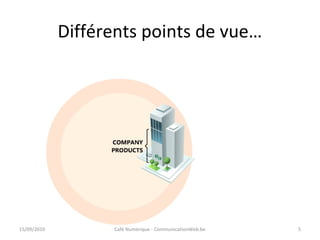 Différents points de vue…
15/09/2010 Café Numérique - CommunicationWeb.be 5
 