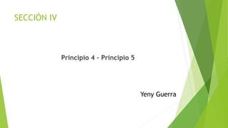 SECCIÓN IV 
Principio 4 – Principio 5 
Yeny Guerra 
 